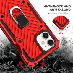Coque Antichoc Hybride IPhone 12 Mini Avec Anneau - Rouge -All For Phone Magasin coque iphone 12 mini frac3476 3
