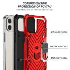 Coque Antichoc Hybride IPhone 12 Mini Avec Anneau - Rouge -All For Phone Magasin coque iphone 12 mini frac3476 4