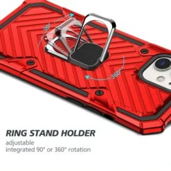 Coque Antichoc Hybride IPhone 12 Mini Avec Anneau - Rouge -All For Phone Magasin coque iphone 12 mini frac3476 6