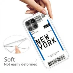 Coque Silicone IPhone 12 Mini Billet D'embarquement Pour New York -All For Phone Magasin coque iphone 12 mini frac3504 3