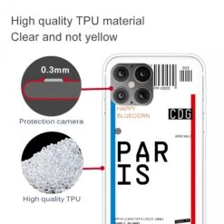 Coque Silicone IPhone 12 Mini Billet D'embarquement Pour Paris -All For Phone Magasin coque iphone 12 mini frac3510 2