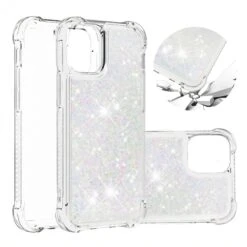 Coque Silicone IPhone 12 Mini Fantaisie Poussières D'étoiles - Blanc