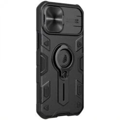 Coque Silicone IPhone 12 Mini Renforcée Avec Anneau Et Avec Protection Caméra Coulissant NILLKIN - Noir -All For Phone Magasin coque iphone 12 mini frac3512 2