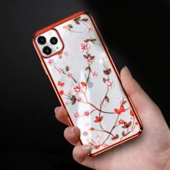 Coque De Protection IPhone 12 Mini Luxe Blooms Serie Rhinestones - Rouge -All For Phone Magasin coque iphone 12 mini frac3517 3