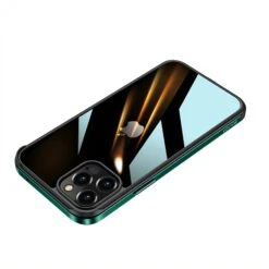 Coque Silicone IPhone 12 Mini Avec Contour Métallique SULADA - Vert