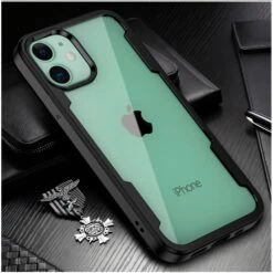 Coque Antichoc IPhone 12 Mini Avec Partie Transparente - Noir -All For Phone Magasin coque iphone 12 mini frac3562 3