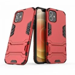 Coque Antichoc IPhone 12 Et 12 Pro Hybride Avec Support - Rouge -All For Phone Magasin coque iphone 12 pro frac3452 2