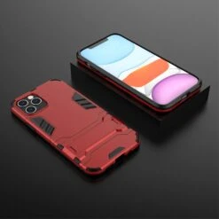 Coque Antichoc IPhone 12 Et 12 Pro Hybride Avec Support - Rouge -All For Phone Magasin coque iphone 12 pro frac3452 5