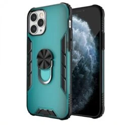 Coque IPhone 12 Et 12 Pro Hybride Avec Anneau Et Support En Métal - Vert