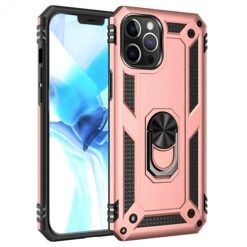 Coque Antichoc IPhone 12 Pro Max Hybride Armor Avec Anneau - Rose