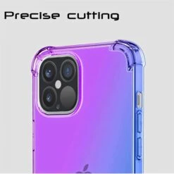 Coque Antichoc IPhone 12 Pro Max Silicone Transparent - Dégradé Couleurs Violet -All For Phone Magasin coque iphone 12 pro max frac4099 3