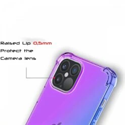 Coque Antichoc IPhone 12 Pro Max Silicone Transparent - Dégradé Couleurs Violet -All For Phone Magasin coque iphone 12 pro max frac4099 4