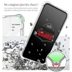 COQUE RENFORCEE TRANSPARENTE IPHONE 13 PRO BI-MATIERE *SUPER PROTECT*