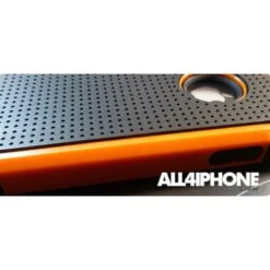 Coque IPhone 4 Robuste Noir Et Orange