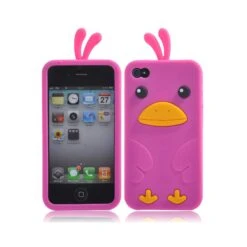 Coque IPhone 4 Silicone Canard Mignon Rose