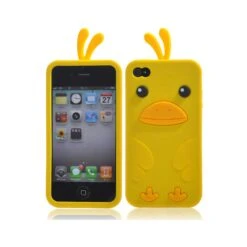 Coque IPhone 4 Silicone Canard Mignon Jaune