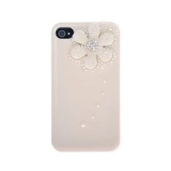 Coque IPhone 4 Fleur Luxe Crème