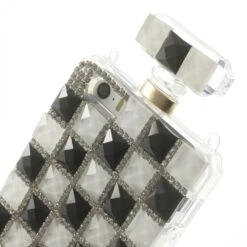 Coque IPhone 5S Et 5 Fantaisie Bouteille De Parfum Diamant Avec Chaine Noir Et Blanc -All For Phone Magasin coque iphone 5 5s se frac1267 6