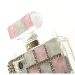 Coque IPhone 5S Et 5 Fantaisie Bouteille De Parfum Diamant Avec Chaine Rose Clair -All For Phone Magasin coque iphone 5 5s se frac1270 8