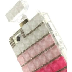 Coque IPhone 5S Et 5 Fantaisie Bouteille De Parfum Diamant Avec Chaine Rose Et Blanc -All For Phone Magasin coque iphone 5 5s se frac1272 5