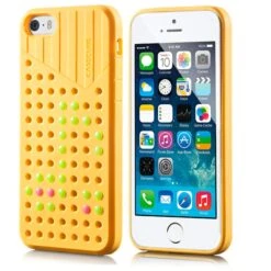 Coque IPhone 5S Et 5 Fantaisie Silicone Points Colorés Jaune