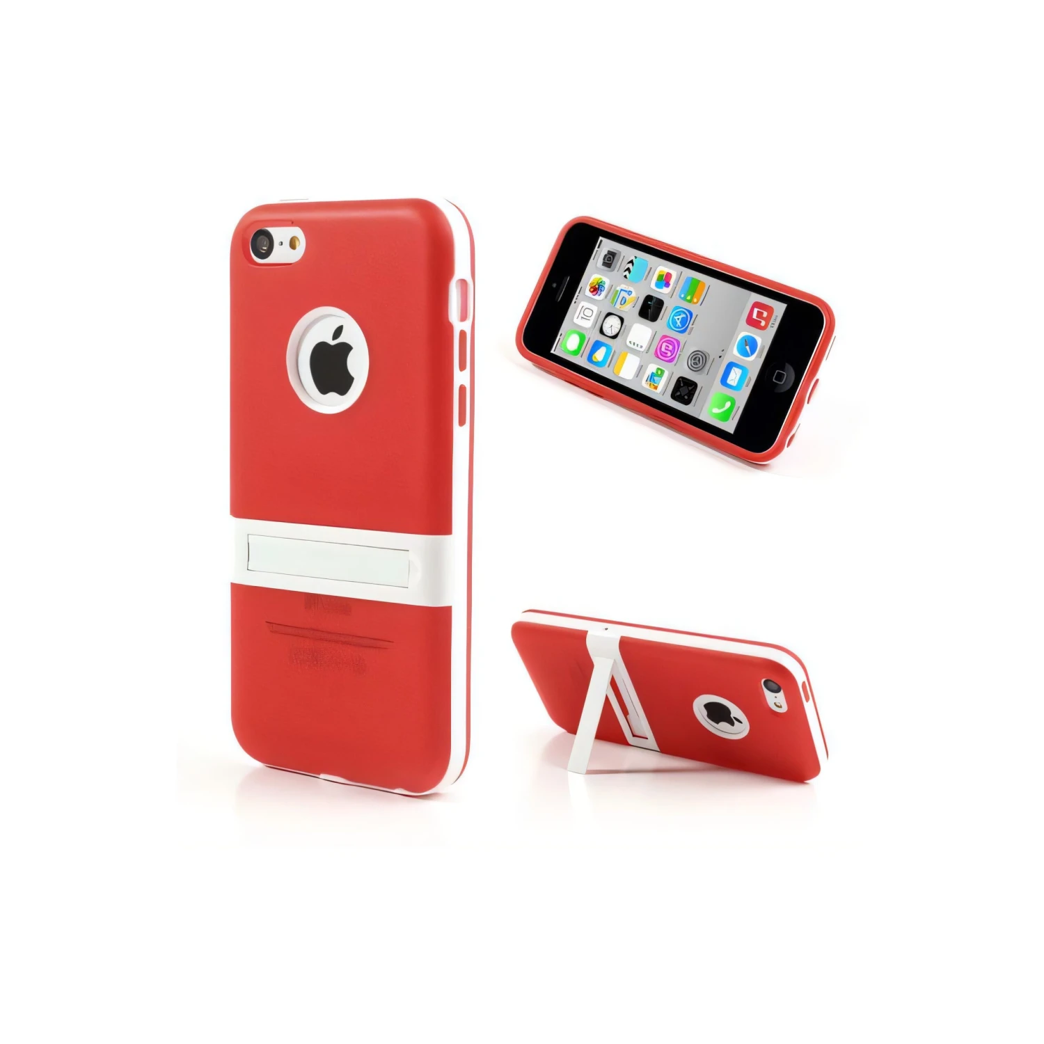 Coque IPhone 5C Silicone Hybride Rouge 3 Coque IPhone 5C Silicone Hybride Rouge