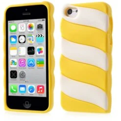 Coque IPhone 5c Fantaisie - Silicone Blanc Jaune