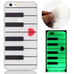 Coque IPhone 6 Silicone Phosphorescente Piano Blanc