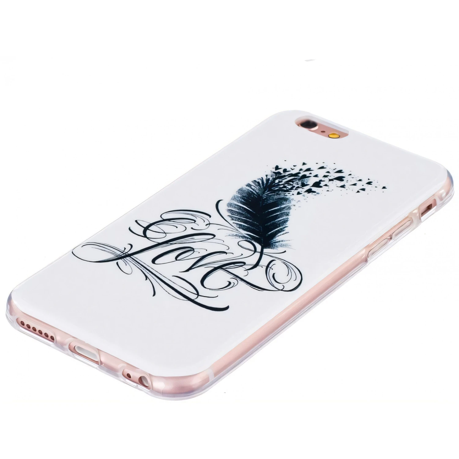 Coque IPhone 6 Et 6S Silicone Plume Blanc 4 Coque IPhone 6 Et 6S Silicone Plume Blanc – Image 2