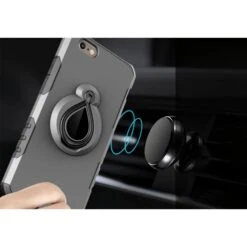 Coque IPhone 6 6s Silicone Et Metal Avec Anneau Gris -All For Phone Magasin coque iphone 6 6s frac1682 2