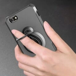 Coque IPhone 6 6s Silicone Et Metal Avec Anneau Gris -All For Phone Magasin coque iphone 6 6s frac1682 3