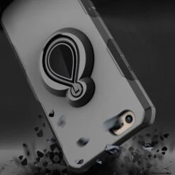 Coque IPhone 6 6s Silicone Et Metal Avec Anneau Gris -All For Phone Magasin coque iphone 6 6s frac1682 6