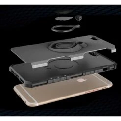 Coque IPhone 6 6s Silicone Et Metal Avec Anneau Gris -All For Phone Magasin coque iphone 6 6s frac1682 7