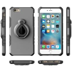 Coque IPhone 6 6s Silicone Et Metal Avec Anneau Gris -All For Phone Magasin coque iphone 6 6s frac1682 8