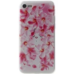 Coque IPhone SE 2022, SE 2020 Et IPhone 8, 7 Silicone Souple Peach Flowers Rose