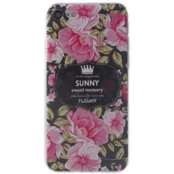 Coque IPhone SE 2022, SE 2020 Et IPhone 8, 7 Silicone Souple Pretty Flowers Noir