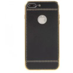 Coque IPhone 8 Plus Et 7 Plus Style Cuir Plaqué Noir -All For Phone Magasin coque iphone 7 plus frac1462 1