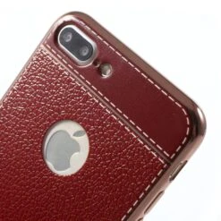 Coque IPhone 8 Plus Et 7 Plus Style Cuir Plaqué Rouge -All For Phone Magasin coque iphone 7 plus frac1463 3