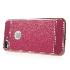 Coque IPhone 8 Plus Et 7 Plus Style Cuir Plaqué Fushia -All For Phone Magasin coque iphone 7 plus frac1464 2