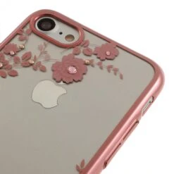 Coque Silicone IPhone SE 2022, SE 2020 Et IPhone 8, 7 Avec Pierres Swarovski Rose -All For Phone Magasin coque iphone 8 frac2714 2