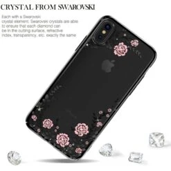 Coque IPhone X Et XS Swarovski Fleurs KAVARO Noir -All For Phone Magasin coque iphone x frac1723 1