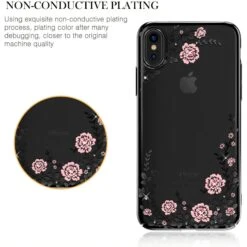 Coque IPhone X Et XS Swarovski Fleurs KAVARO Noir -All For Phone Magasin coque iphone x frac1723 2