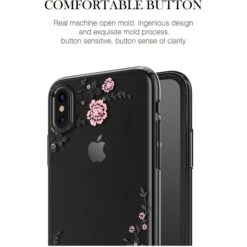 Coque IPhone X Et XS Swarovski Fleurs KAVARO Noir -All For Phone Magasin coque iphone x frac1723 4