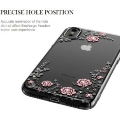 Coque IPhone X Et XS Swarovski Fleurs KAVARO Noir -All For Phone Magasin coque iphone x frac1723 5