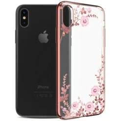 Coque IPhone X Et XS Swarovski Fleurs KAVARO Fushia
