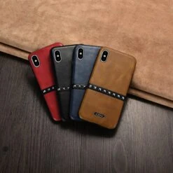 Coque IPhone X Et XS Style Cuir Et Rivets Antichoc XOOMZ Rouge -All For Phone Magasin coque iphone x frac1727 2