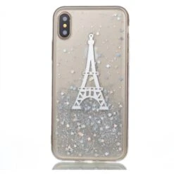 Coque IPhone X Et XS Fantaisie Poudre Tour Eiffel Argent