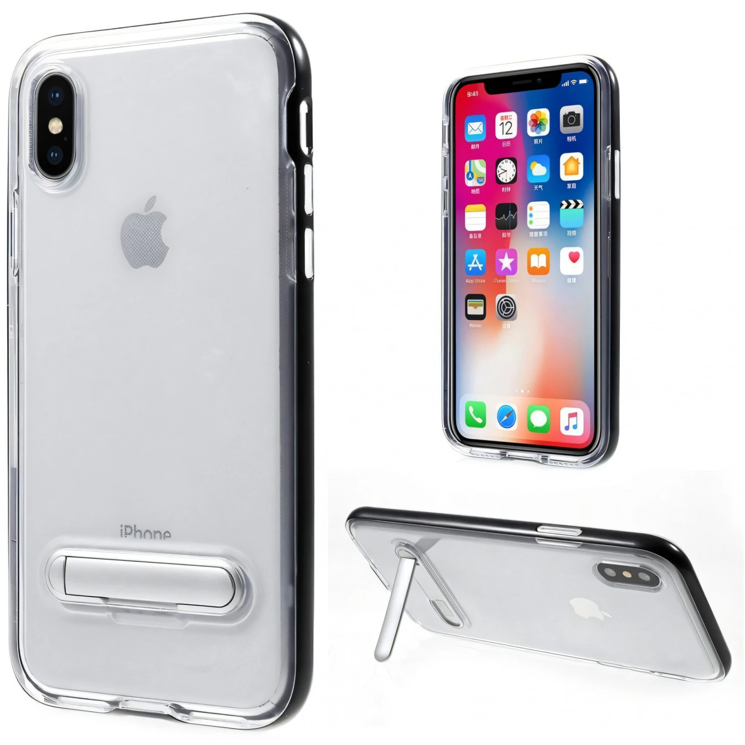 Coque IPhone X Et XS Plastique Avec Contour Hybrid Noir 3 Coque IPhone X Et XS Plastique Avec Contour Hybrid Noir