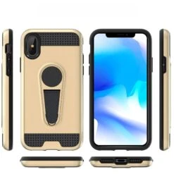 Coque IPhone XR Hybride Avec Support Or -All For Phone Magasin coque iphone xr frac2087 2