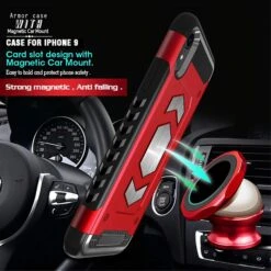 Coque Antichoc IPhone XR Avec Insert Carte Magnetic Rouge 12 Coque Antichoc IPhone XR Avec Insert Carte Magnetic Rouge -All For Phone Magasin coque iphone xr frac2103 4